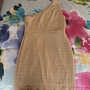 SHEIN One Shoulder Dress in Beige